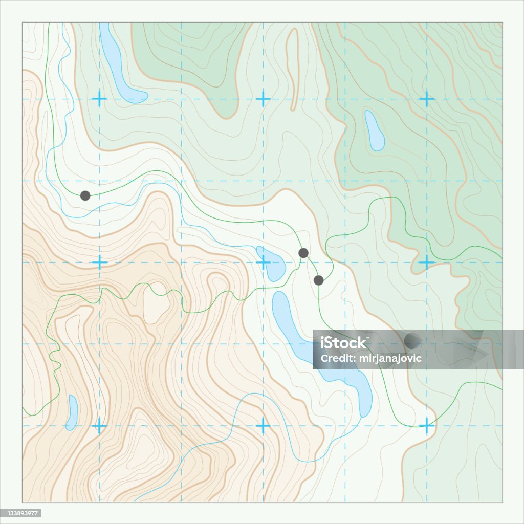 Topographic 맵 - 로열티 프리 지형도 벡터 아트