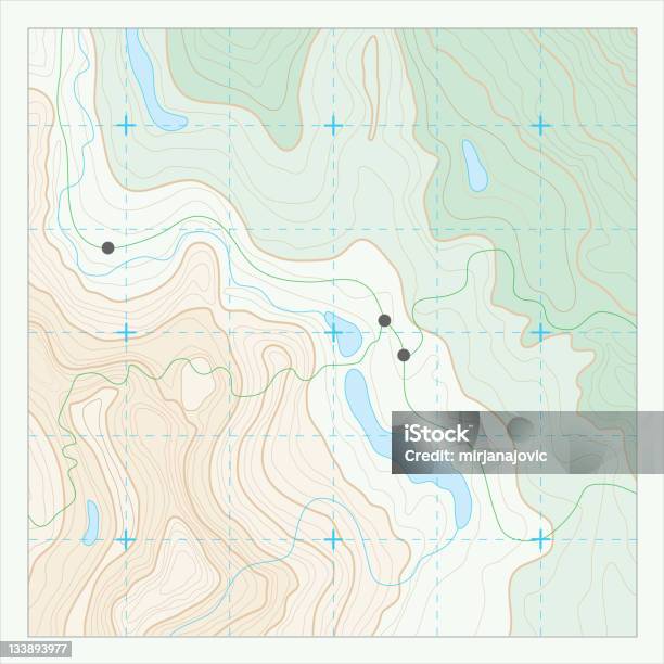 Topographic Mapa - Arte vetorial de stock e mais imagens de Mapa topográfico - Mapa topográfico, Isolinha, Mapa