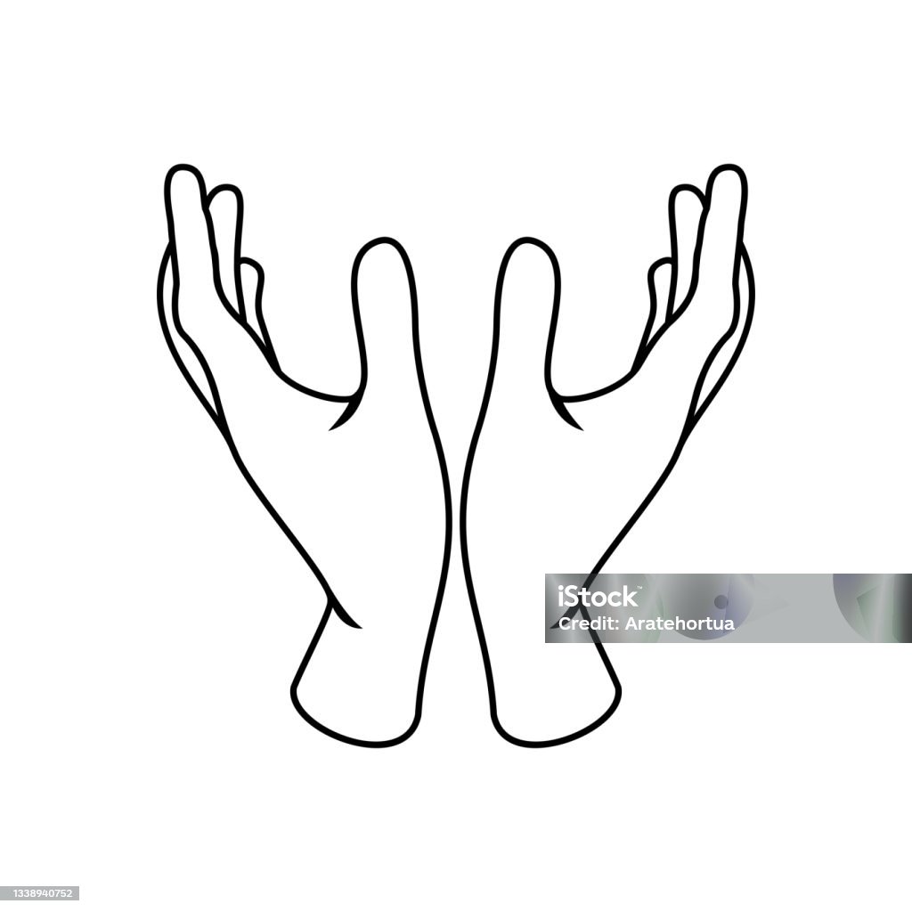 Pair Of Hands Doing Sign Language Stock Illustration - Download Image ...