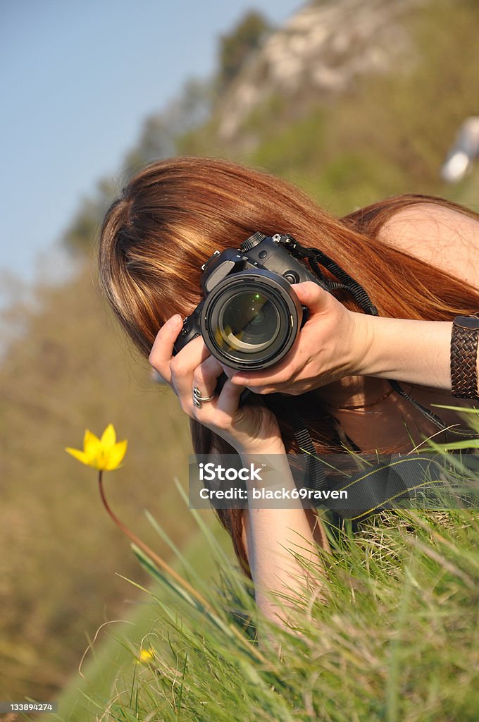 Das Mädchen-Fotograf - Lizenzfrei Blume Stock-Foto