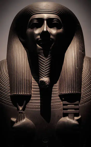 Black statue of pharaoh