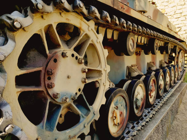 istock The wheels of an old German tank called a tiger 1338947486