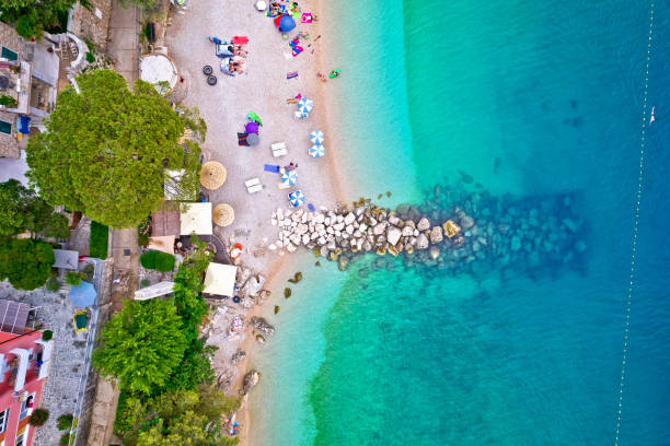 istock Moscenicka Draga idyllic beach aerial view 1338948544