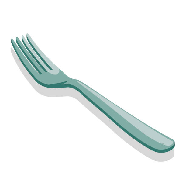 ilustrações, clipart, desenhos animados e ícones de garfo de prata, ilustração, vetor em um fundo branco - fork silverware sketch kitchen utensil
