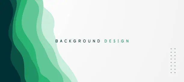 Vector illustration of Abstract green gradient fluid wave background with geometric shape. Modern futuristic background. Can be use for landing page, book covers, brochures, flyers, magazines, any brandings, banners, headers, presentations, and wallpaper