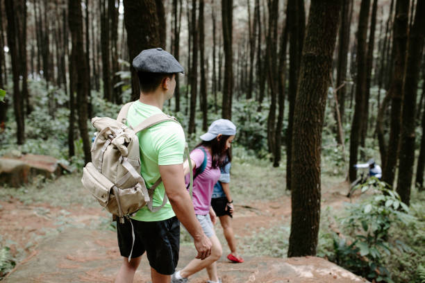 istock asian adults hike along a forest park trail 1338958640