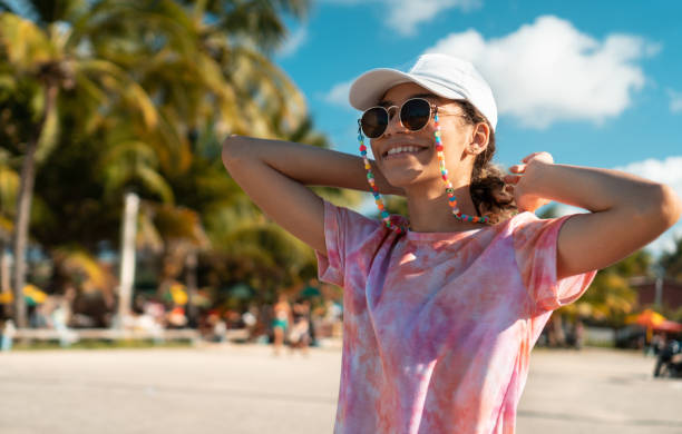 Tourist enjoying a sunny day at the beach
