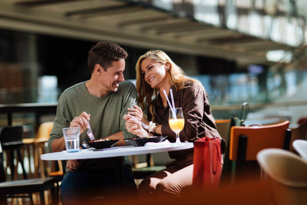 istock Couple in love having lunch together 1338961441
