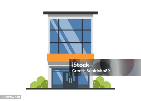 istock Tall shop building. Simple flat illustration. 1338962330