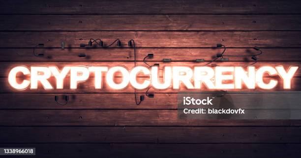 Cryptocurrency Bitcoin Blockchain Neon Sign Stock Photo - Download Image Now - Altcoin, 4K Resolution, Backgrounds