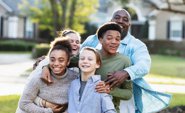 istock Blended multi-ethnic family with three children 1338970412