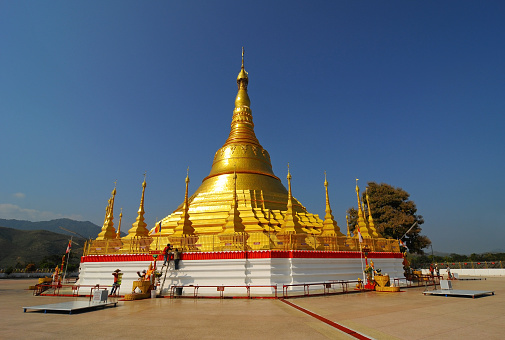 Tachileik Shwedagon golden pagoda, Myanmar.