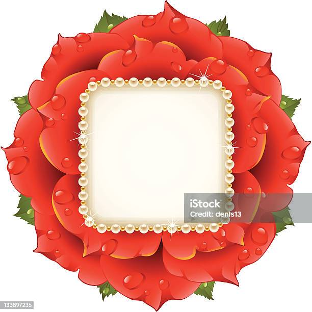 Red Rose Circle Frame Stock Illustration - Download Image Now - 20th Century, Blank, Blank Expression