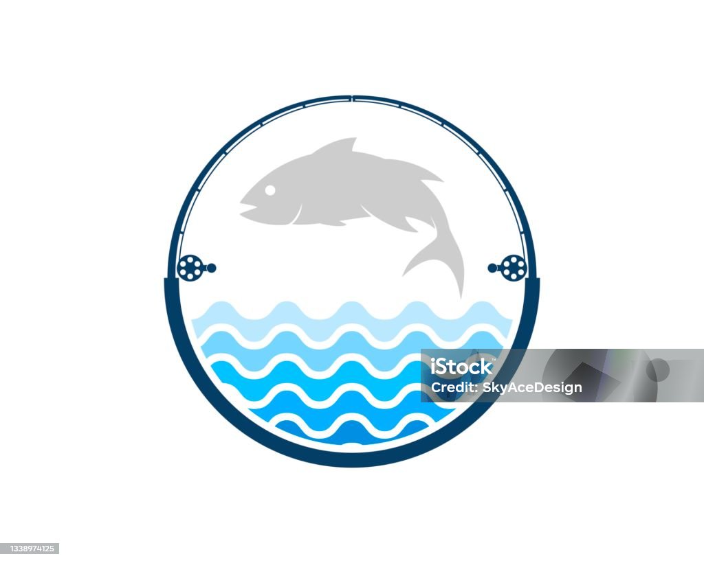 Jumping Fish Patterns Circular Fishing Rope With Water Pattern And Jumping Fish Stock ...