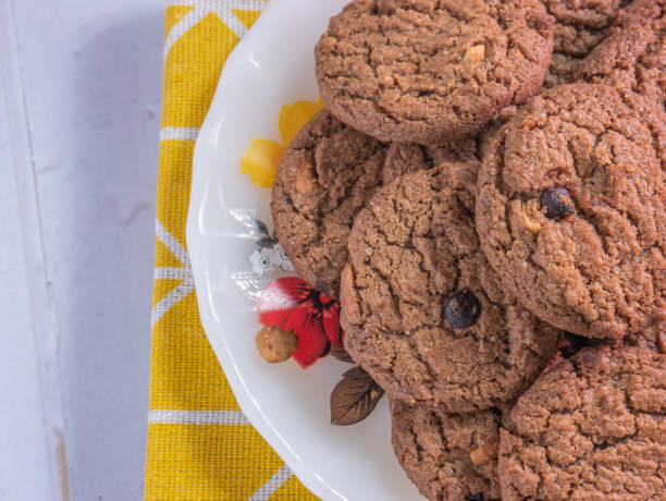 istock cookie chocolate chip on white disc for food  concept 1338975130