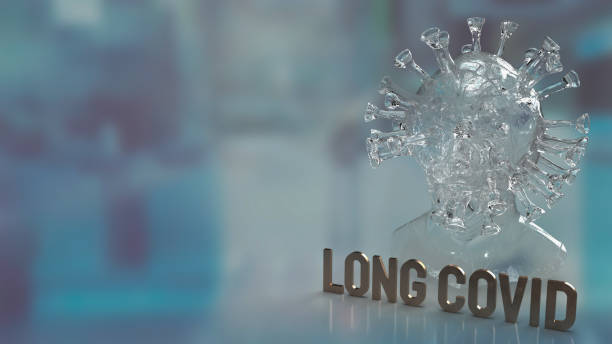 clear virus and word long covid for medical or sci concept 3d rendering