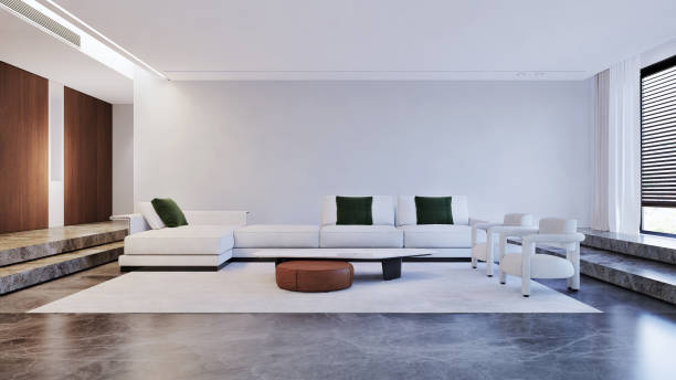 istock Interior living room white color with sofa. 3D render 1338976704