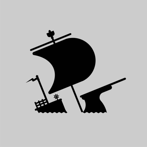 illustrations, cliparts, dessins animés et icônes de signe d’icône de navire coulé. illustration vectorielle de symbole - naufrage de bateau