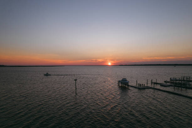 Aerial over the Outer Banks in North Carolina