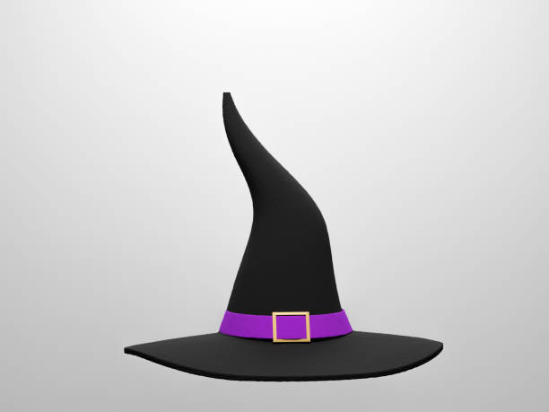 istock Witch Hat on white background for Halloween day. 3D render, 3D Illustration. 1338978789