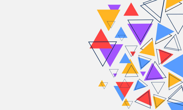 abstraktes buntes dreieck geometrischer vorlagenhintergrund - triangel stock-grafiken, -clipart, -cartoons und -symbole