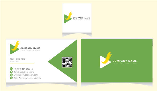 stockillustraties, clipart, cartoons en iconen met company business or visiting card design idea vector - bedrijfsidentiteitspakketten