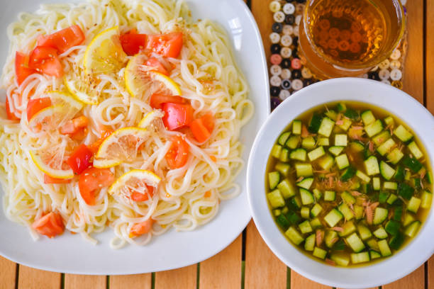 istock Tuna and cucumber udon 1338983414
