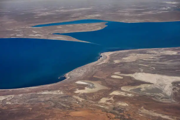 Aral Sea from the sky Kazakhstan