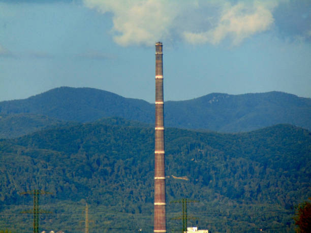 Old and big industrial tower in Baia Mare city