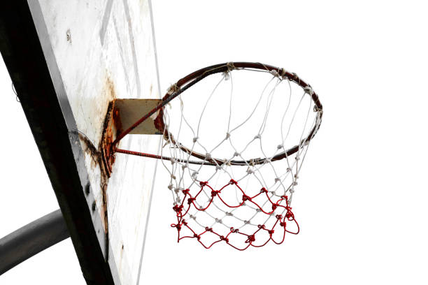 istock Basketball hoop isolated on white background 1338995488