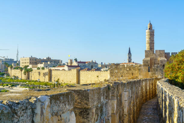Ramparts Walk, with the Tower of David (Citadel), in Jerusalem