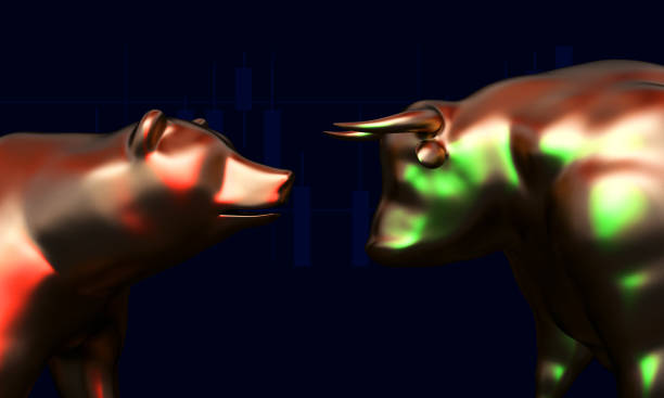 istock Gold Bull and bear 1338998150