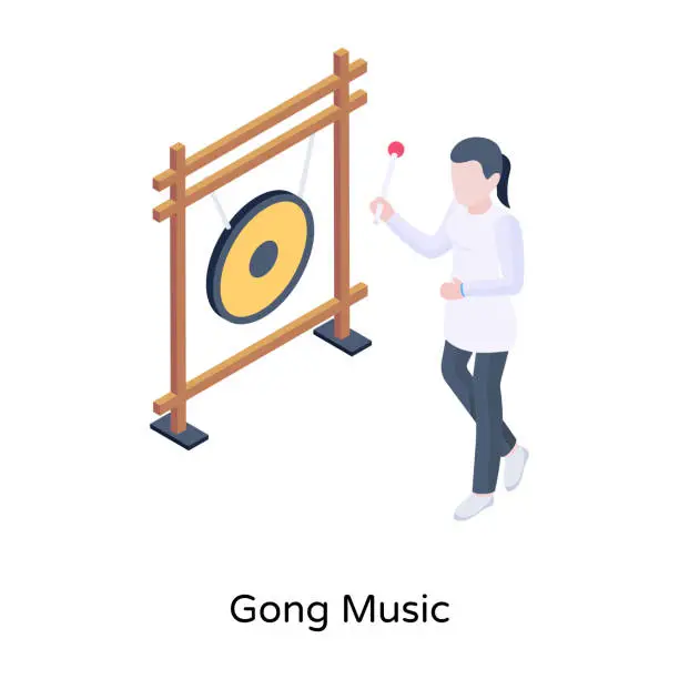 Vector illustration of Gong Music