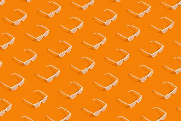 Photo of Sunglasses, Minimal Summer Holiday Travel Background, Isometric View, Orange Background