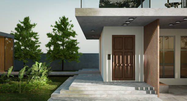 istock Modern cozy house with tropica garden 1339003169