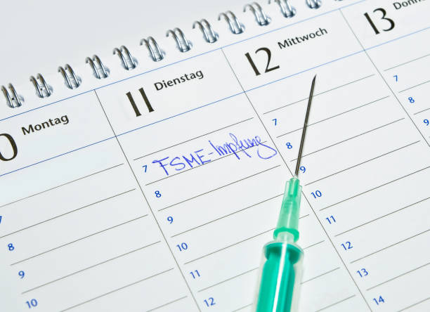 istock Note in the calendar - Appointment for FSME Vaccination - German language 1339005687