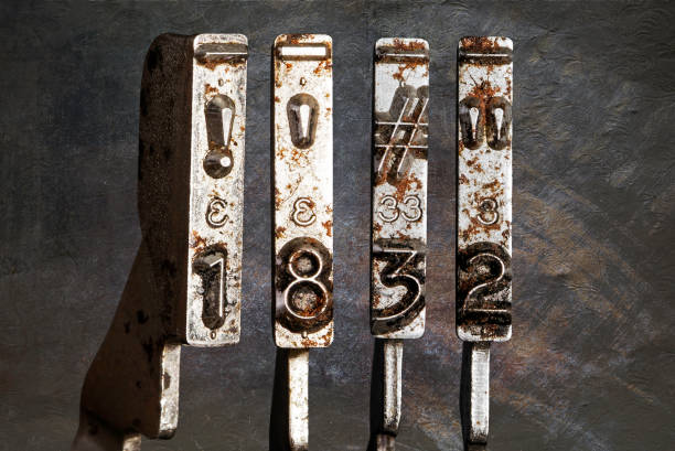 istock vintage old typewriter hammers with the date  1832 1339006120