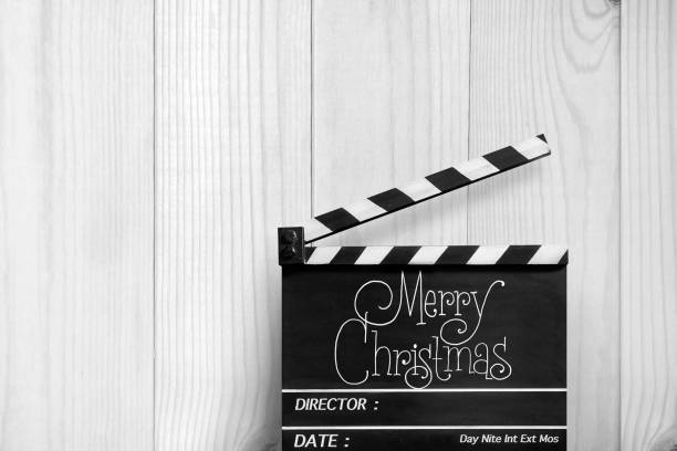istock Merry Christmas, Handwriting on film slate. 1339006900