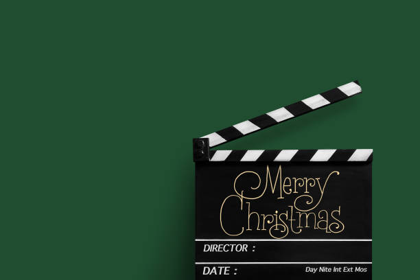 istock Merry Christmas, Handwriting on film slate. 1339007005