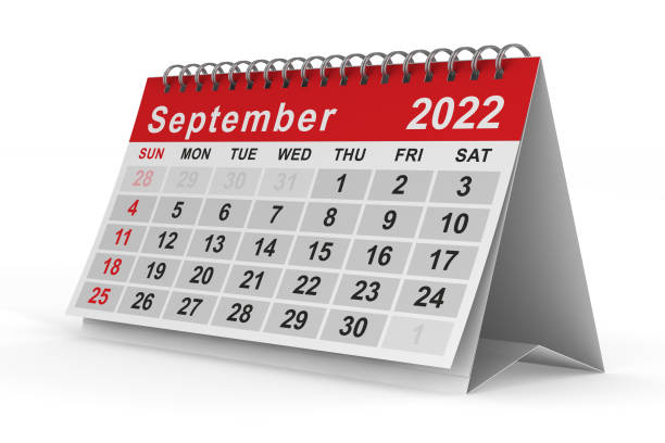 istock 2022 year. Calendar for September. Isolated 3D illustration 1339008488