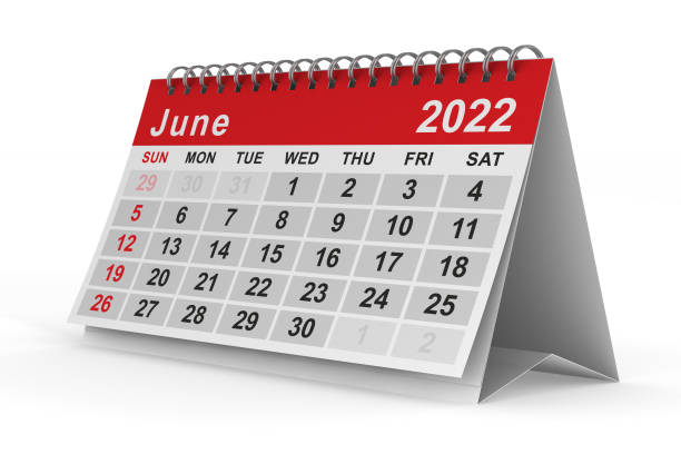 istock 2022 year. Calendar for June. Isolated 3D illustration 1339008499