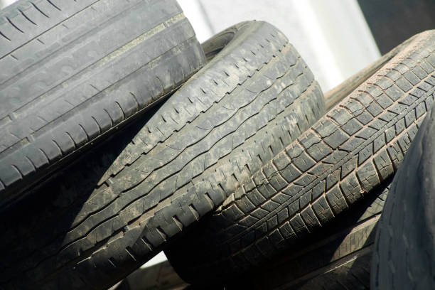 istock Old black car tire rubber 1339012670