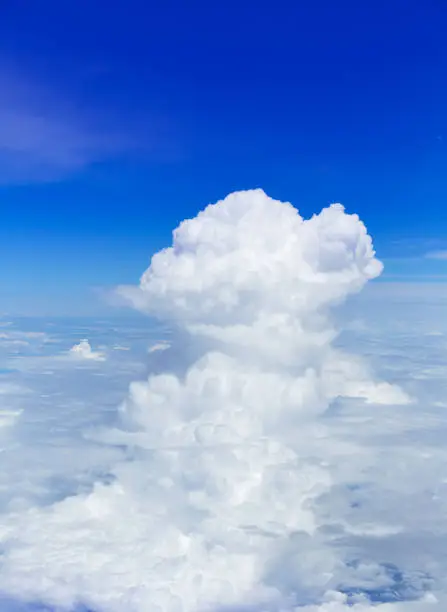 Cumulus sea of clouds view from aerial view aircraft point of view