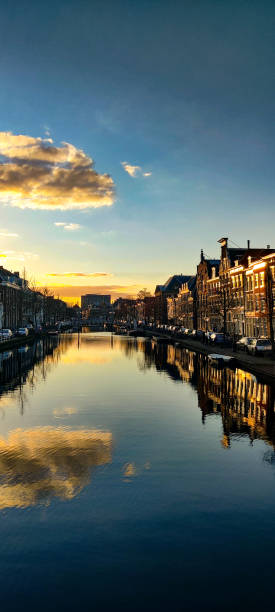 istock Sunset over the canal 1339017312