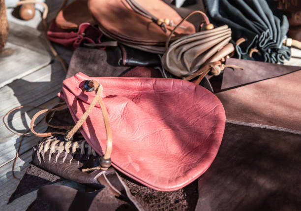 istock red leather bag for storing gold and precious stones close up 1339018541