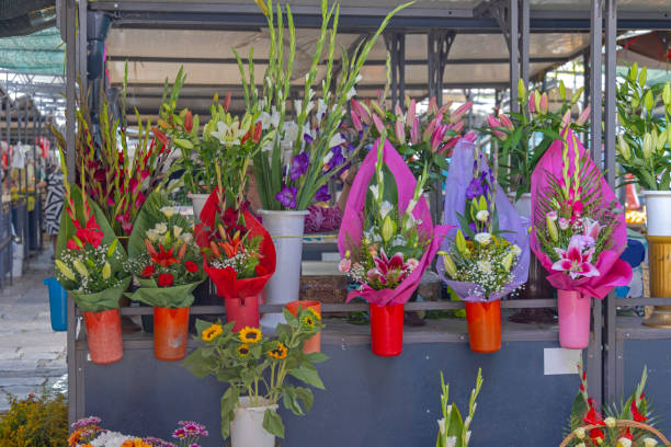 istock Flower Bouquets Market Stall 1339023199