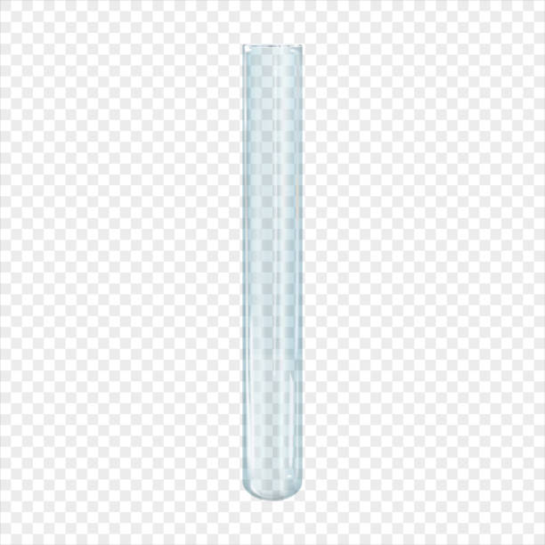illustrations, cliparts, dessins animés et icônes de tube à essai réaliste isolé. illustration vectorielle 3d transparent vide verre de laboratoire transparent - vial