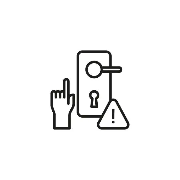 Vector illustration of Do Not Touch Door Handle