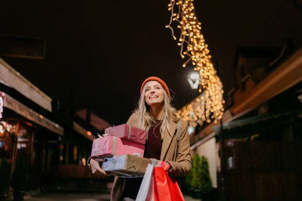 istock Joy of buying Christmas presents 1339037449