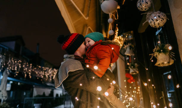 istock Celebrating Christmas outdoors with my son 1339038075